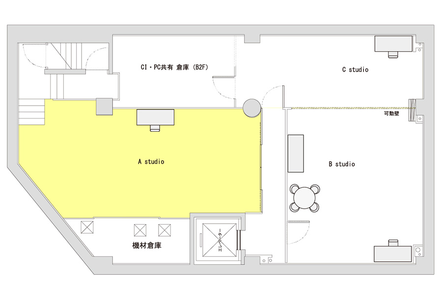 Aスタジオ 間取り図