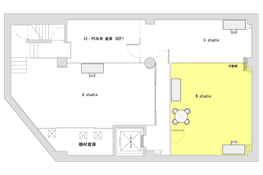 Bスタジオ 間取り図